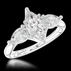 Three Stone 0.50ct E VS2 Diamond Platinum Ring