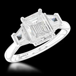 Three Stone 0.90ct E VS2 Diamond Platinum Ring