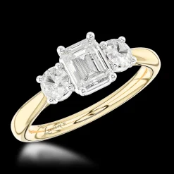 Three Stone 0.53ct E VS2 Diamond Yellow Gold/Platinum Ring
