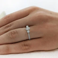 Three Stone 0.30ct E VS2 Diamond Platinum Ring