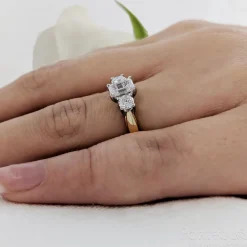 Three Stone 0.53ct E VS2 Diamond Yellow Gold/Platinum Ring