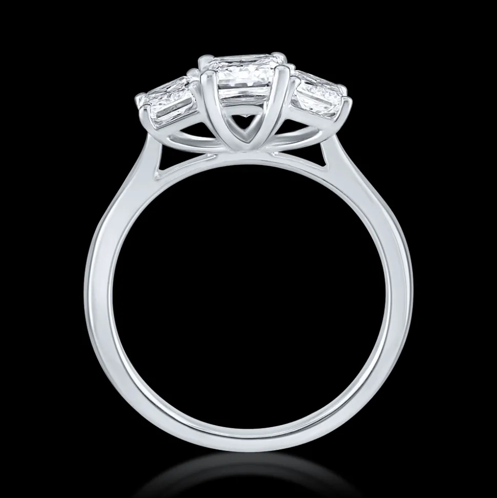 Three Stone 0.90ct E VS1 Diamond Platinum Ring