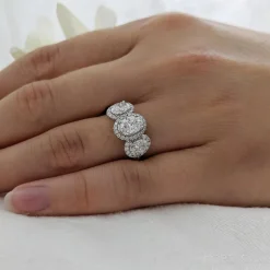 Three Stone 0.60ct E VVS2 Diamond Platinum Ring