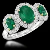 Three Stone 1.83ct Emerald Platinum/Yellow Gold Ring