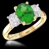 Three Stone 1.93ct Emerald Yellow Gold/Platinum Ring