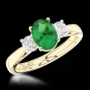Three Stone 1.18ct Emerald Yellow Gold/Platinum Ring