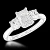 Three Stone 1.01ct F IF Diamond Platinum Ring