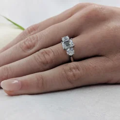 Three Stone 1.01ct F IF Diamond Platinum Ring