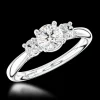Three Stone 0.50ct F SI1 Diamond Platinum Ring