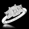 Three Stone 0.60ct F SI1 Diamond Platinum Ring