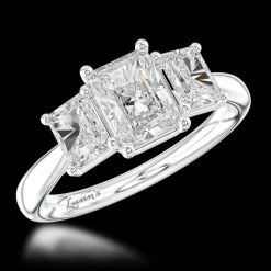 Three Stone 0.60ct F SI1 Diamond Platinum Ring