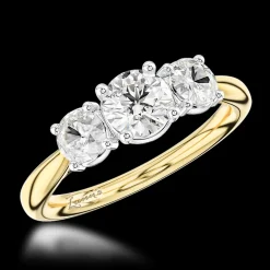 Three Stone 0.50ct F SI2 Diamond Yellow Gold/Platinum Ring