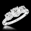 Three Stone 0.71ct F SI2 Diamond Platinum Ring