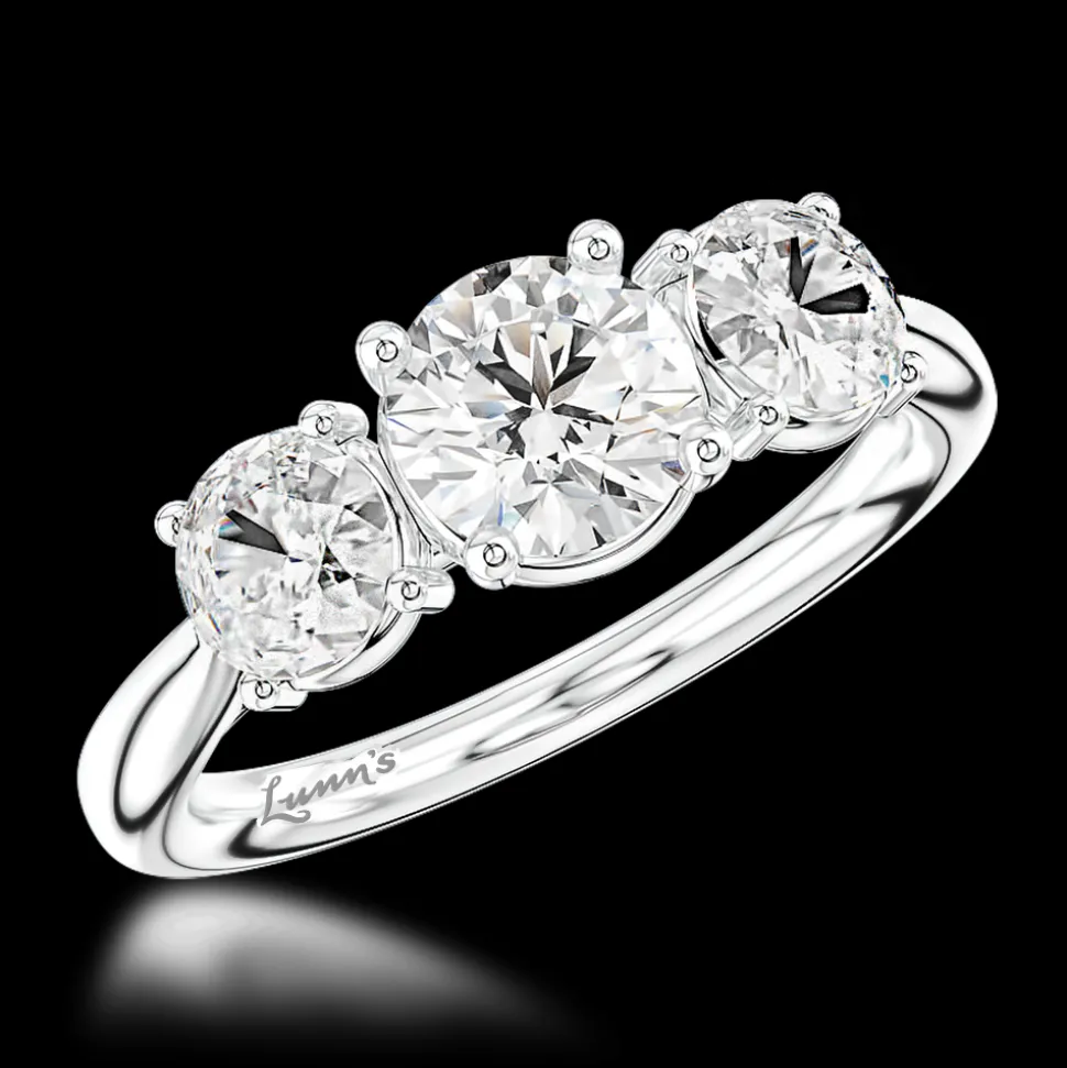 Three Stone 0.80ct F SI1 Diamond Platinum Ring