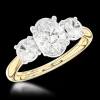 Three Stone 0.90ct F SI1 Diamond Yellow Gold/Platinum Ring