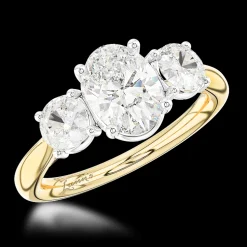 Three Stone 0.90ct F SI1 Diamond Yellow Gold/Platinum Ring