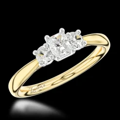 Three Stone 0.30ct F SI1 Diamond Yellow Gold/Platinum Ring