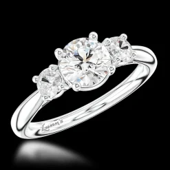 Three Stone 0.70ct F SI1 Diamond Platinum Ring