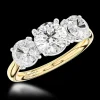 Three Stone 1.00ct F SI1 Diamond Yellow Gold/Platinum Ring