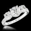 Three Stone 0.80ct F SI1 Diamond Platinum Ring