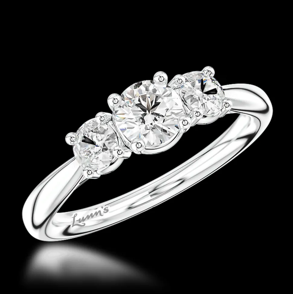 Three Stone 0.50ct F SI2 Diamond Platinum Ring
