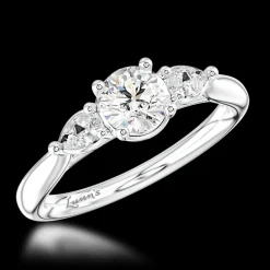 Three Stone 0.50ct F SI1 Diamond Platinum Ring
