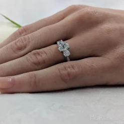 Three Stone 0.50ct F SI1 Diamond Platinum Ring