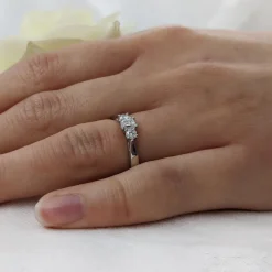 Three Stone 0.20ct F SI Diamond Platinum Ring