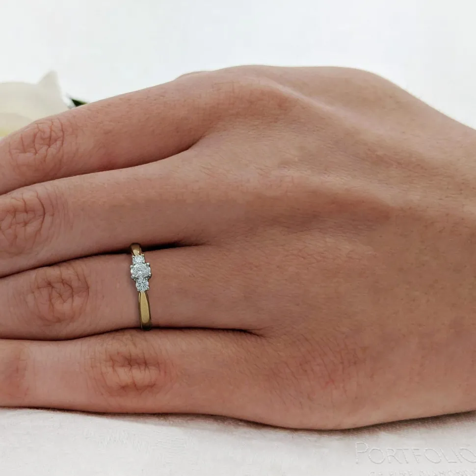 Three Stone 0.20ct F SI Diamond Yellow Gold/Platinum Ring