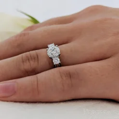 Three Stone 0.70ct F SI1 Diamond Platinum Ring
