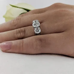 Three Stone 1.00ct F SI1 Diamond Yellow Gold/Platinum Ring