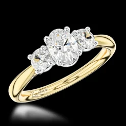 Three Stone 0.40ct F VS1 Diamond Yellow Gold/Platinum Ring