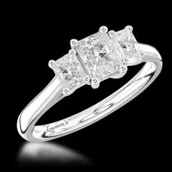 Three Stone 0.52ct F VS2 Diamond Platinum Ring