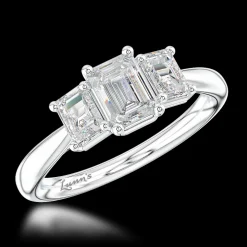 Three Stone 0.50ct F VS1 Diamond Platinum Ring