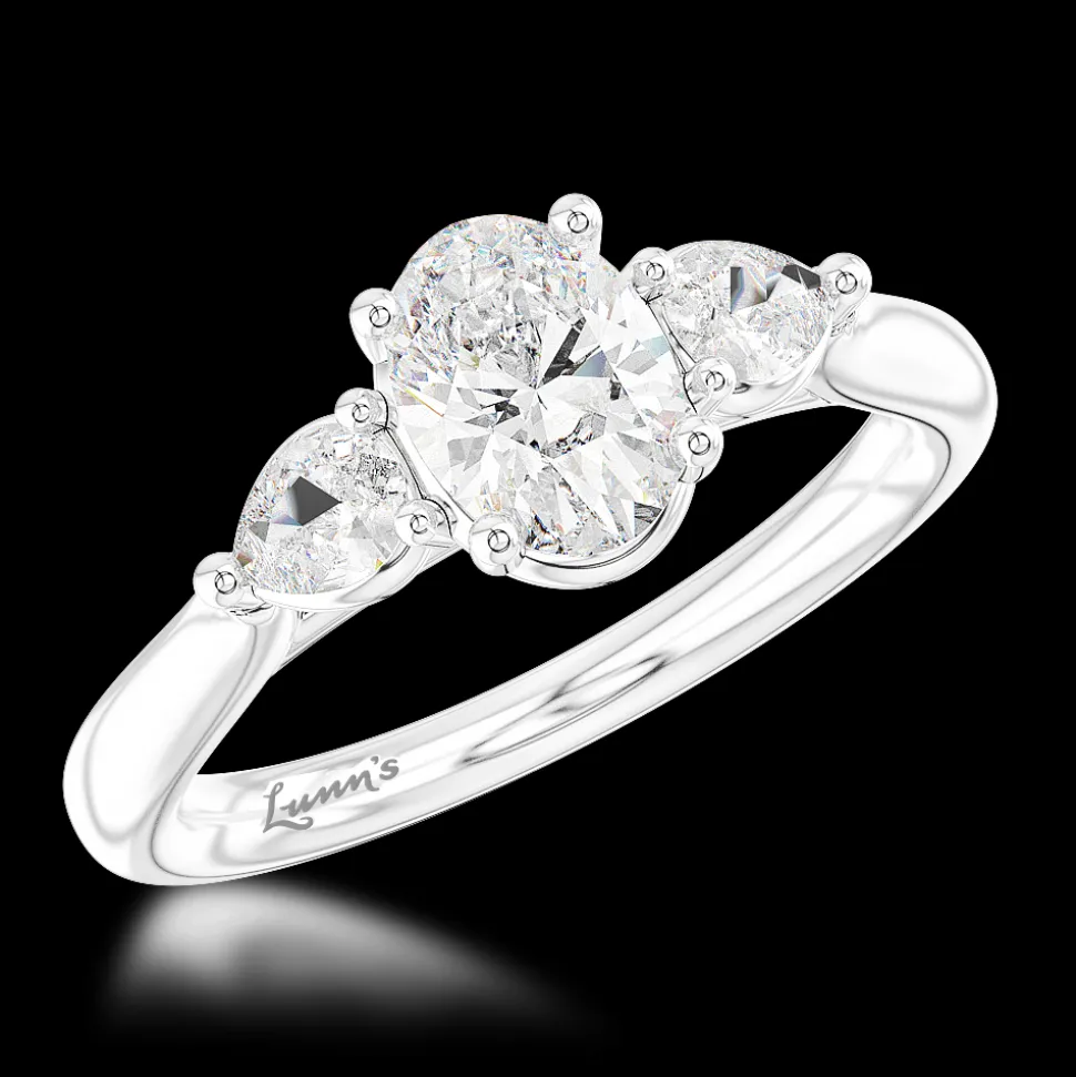 Three Stone 0.80ct F VS2 Diamond Platinum Ring