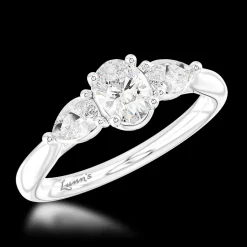 Three Stone 0.40ct F VS1 Diamond Platinum Ring