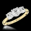 Three Stone 0.40ct F VS2 Diamond Yellow Gold/Platinum Ring