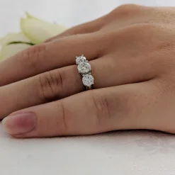 Three Stone 0.40ct F VS2 Diamond Yellow Gold/Platinum Ring