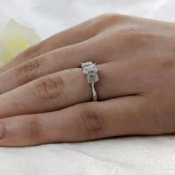 Three Stone 0.50ct F VS1 Diamond Platinum Ring