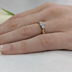 Three Stone 0.31ct F VS1 Diamond Yellow Gold/Platinum Ring