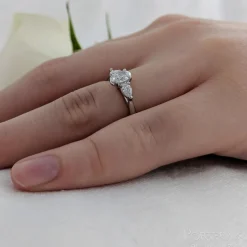Three Stone 0.40ct F VS1 Diamond Platinum Ring