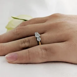 Three Stone 0.40ct F VS2 Diamond Yellow Gold/Platinum Ring