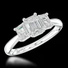 Three Stone 0.70ct F VVS1 Diamond Platinum Ring