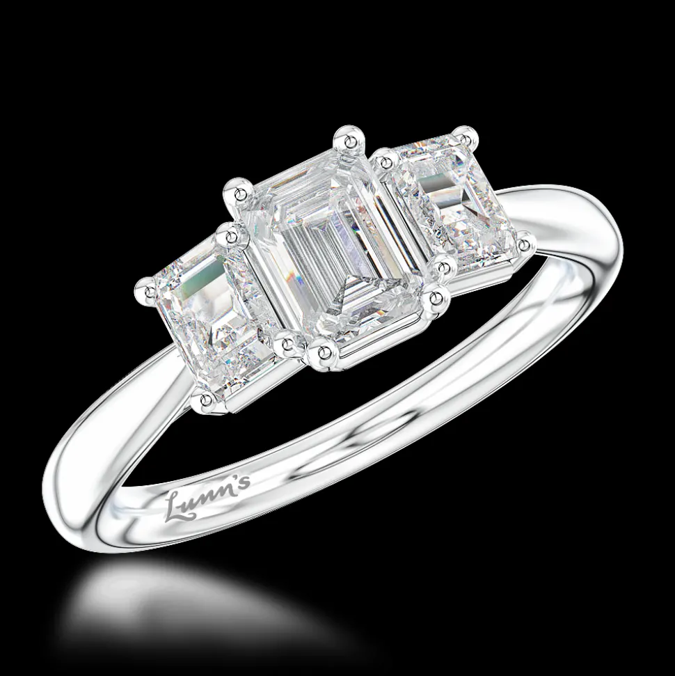 Three Stone 0.70ct F VVS1 Diamond Platinum Ring