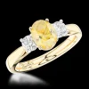 Three Stone 0.50ct Fancy Yellow VS2 Yellow Diamond Yellow Gold/Platinum Ring