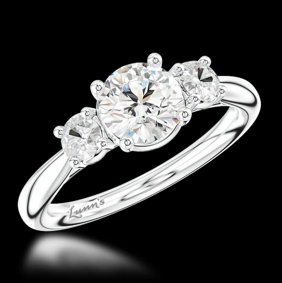 Three Stone 0.80ct G SI1 Diamond Platinum Ring
