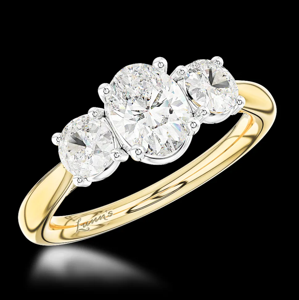 Three Stone 0.70ct G SI1 Diamond Yellow Gold/Platinum Ring