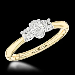 Three Stone 0.20ct G SI Diamond Yellow Gold/Platinum Ring