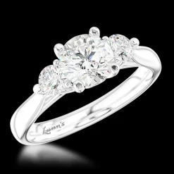 Three Stone 0.60ct G SI1 Diamond Platinum Ring