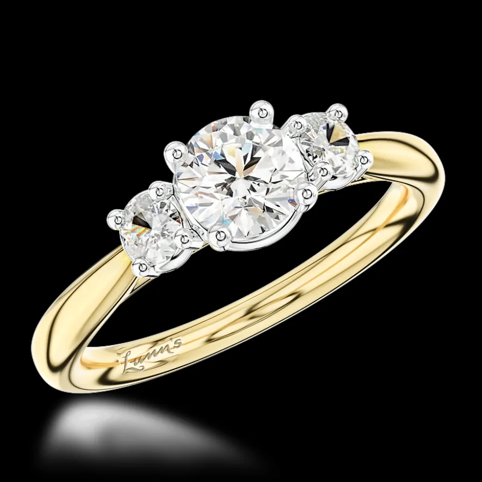 Three Stone 0.50ct G SI1 Diamond Yellow Gold/Platinum Ring